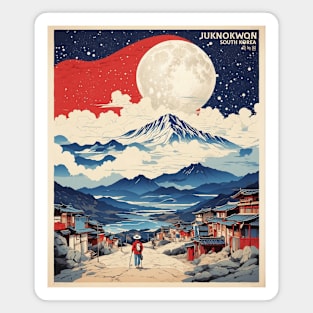 Juknokwon South Korea Starry Night Travel Tourism Retro Vintage Magnet